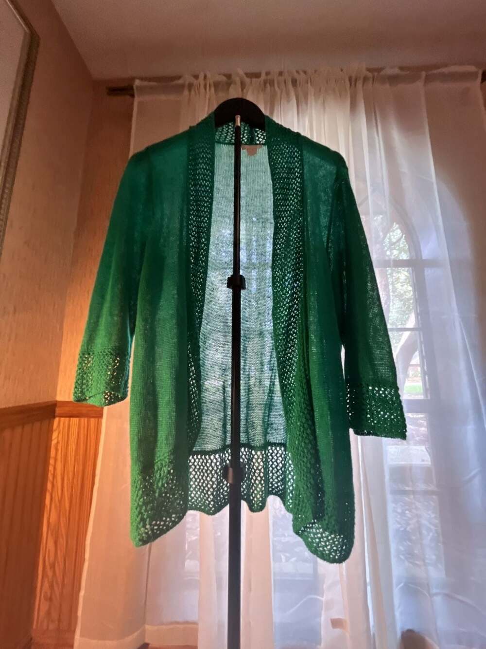 Chico's Jaiden Texture Cardigan, Marmara Green, Size 1